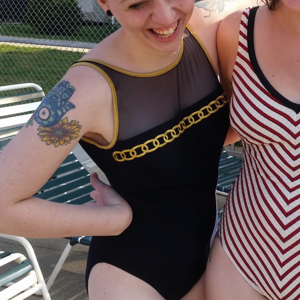 80s Gold Ringed One Piece